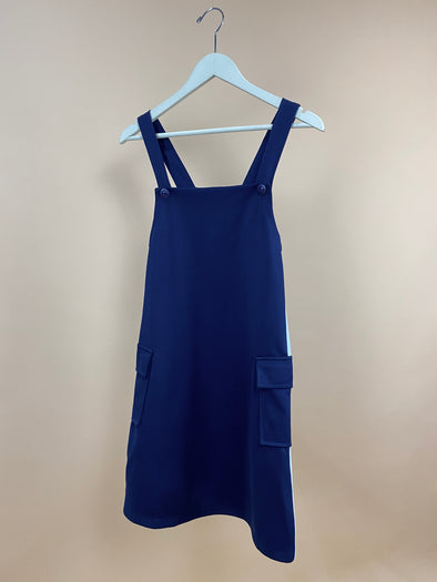 1990's Navy Blue & White Pinafore