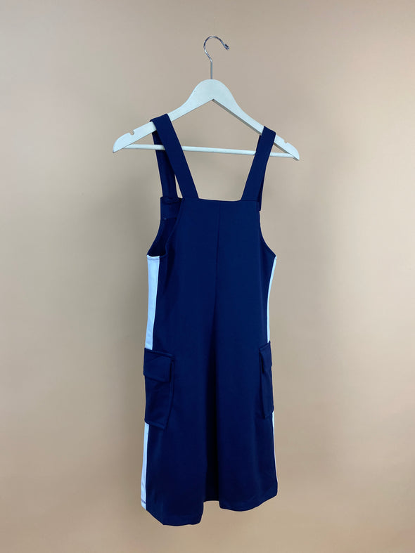 1990's Navy Blue & White Pinafore