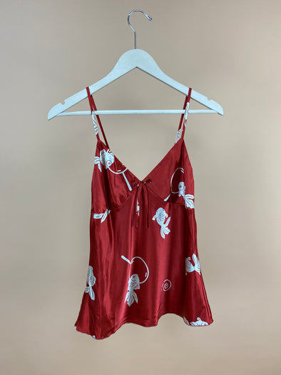 Y2K Red & White Fish Cami