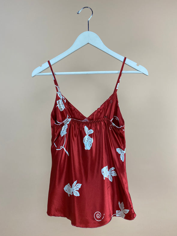 Y2K Red & White Fish Cami