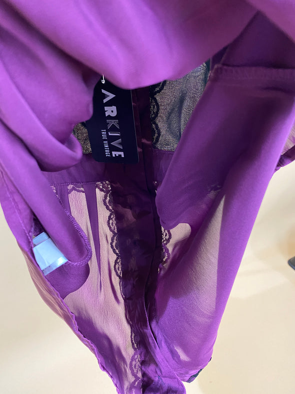 Y2K Deep Plum & Black Lace Cami