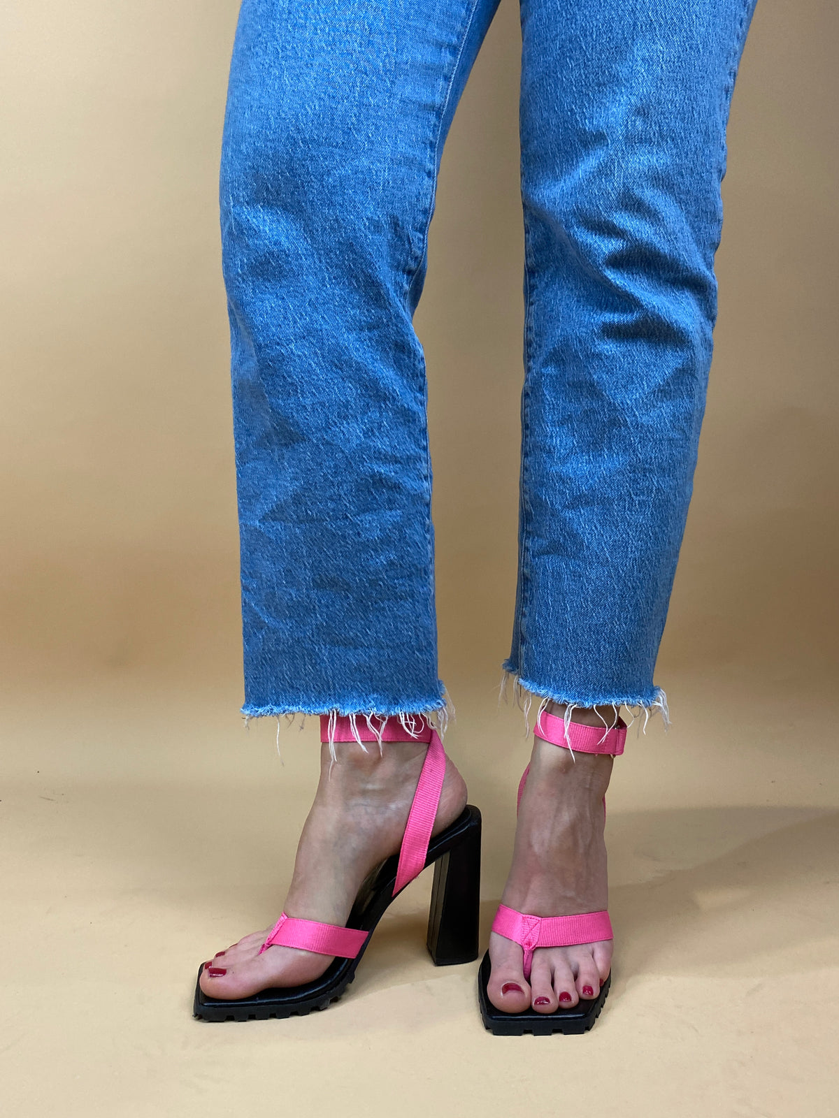 Neon Pink Jessica Simpson Block Heels - AU 9 Womens