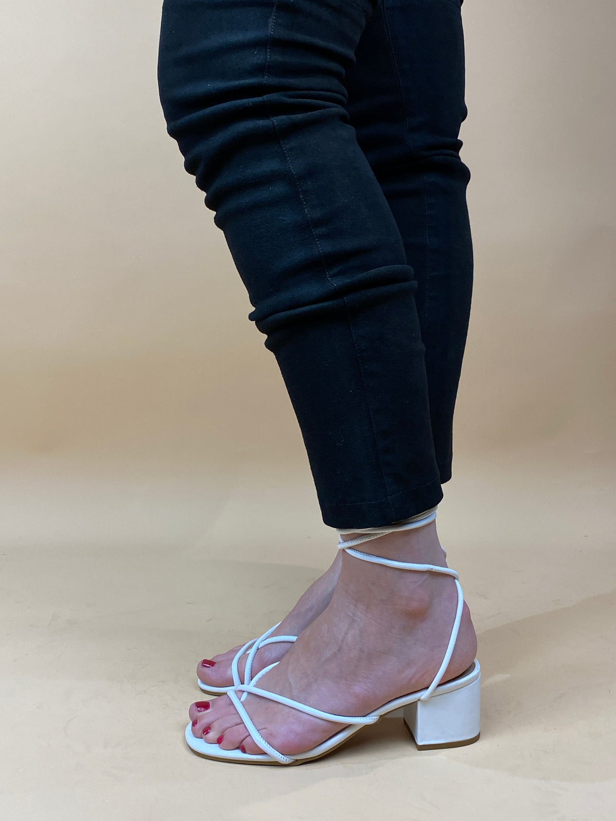 Y2k White Braided Rope Block Heels - AU 8.5 Womens
