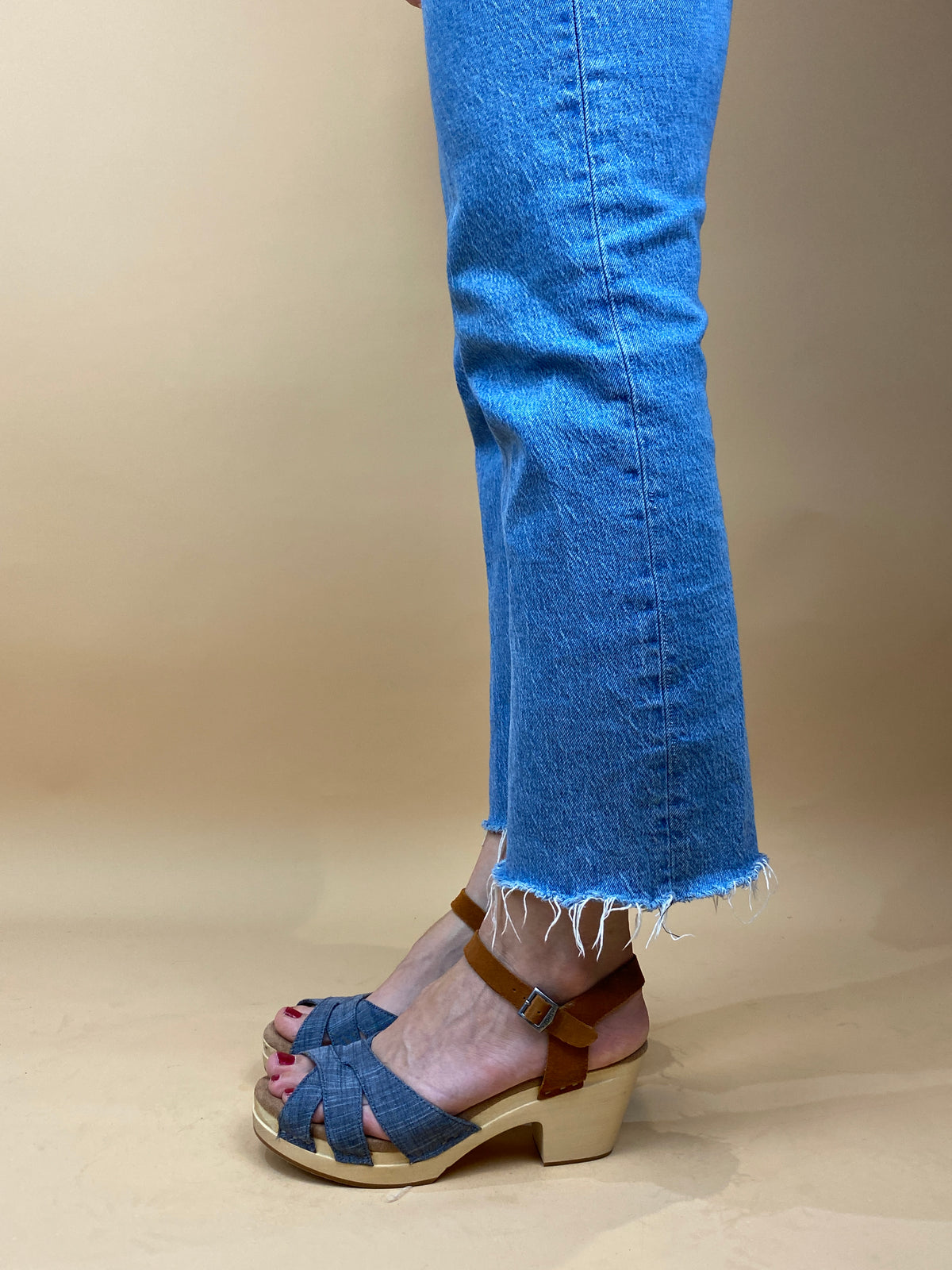 TOMS Denim 70s Style Sandals - AU 8 Womens