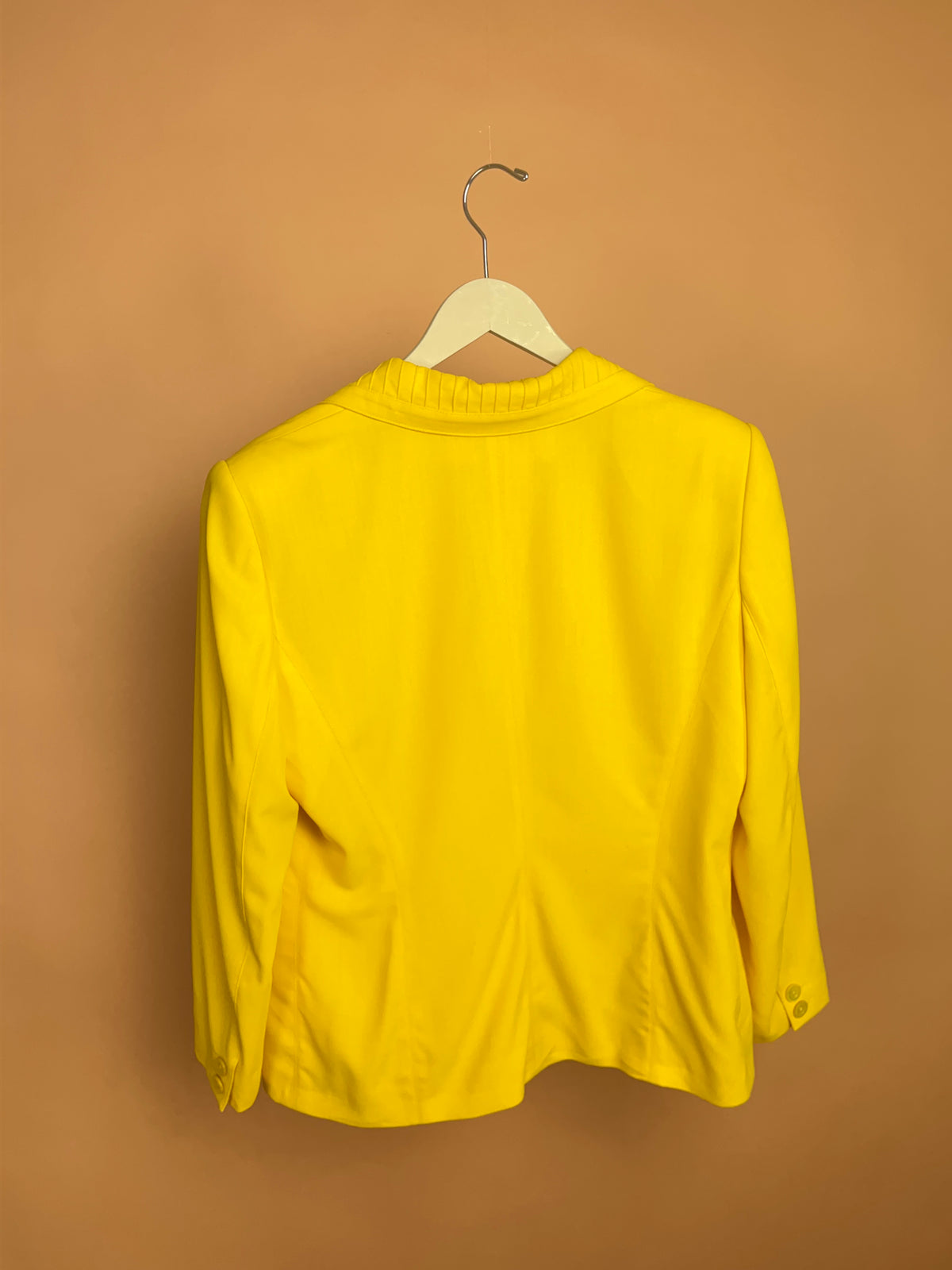 1980's Escada Margaretha Ley Yellow Wool Blazer - 12