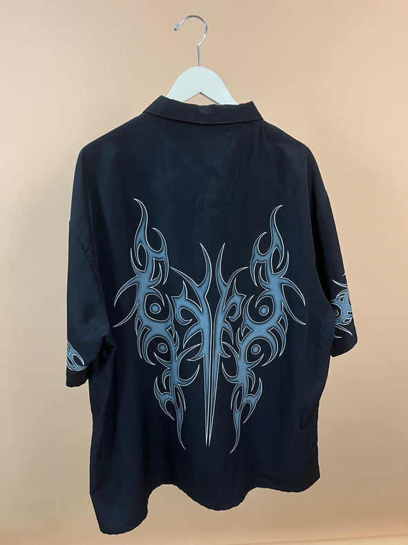 Y2K Black Neo Tribal Shirt
