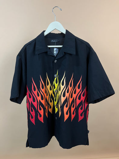 Y2K Black Flame & Dice Shirt