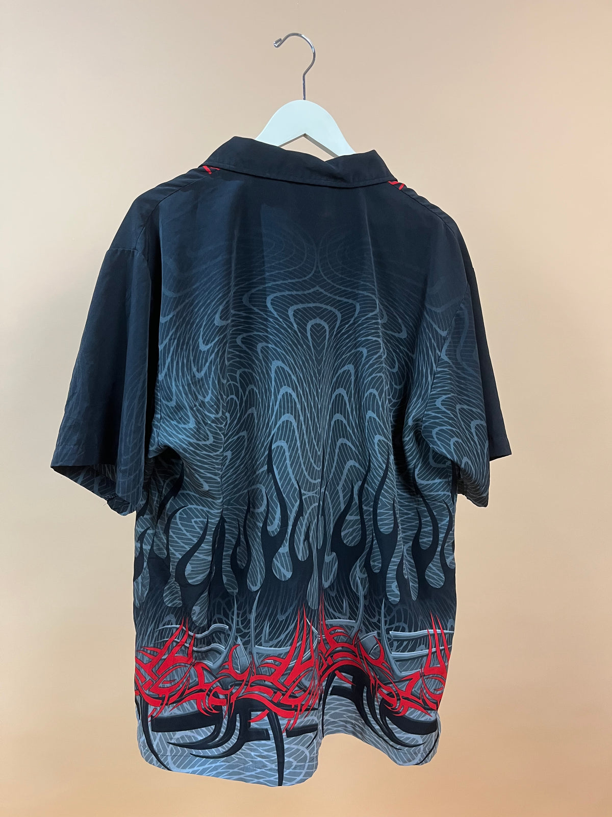 Y2K Black & Red Neo Tribal Shirt