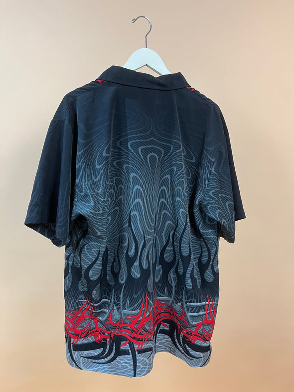 Y2K Black & Red Neo Tribal Shirt