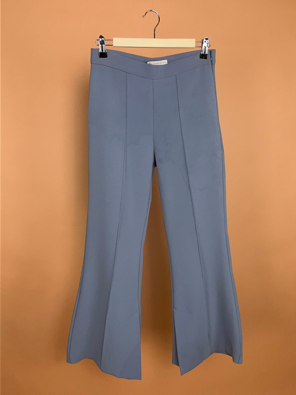 Stella McCartney Dusty Blue Flared Trouser with Slit Hem - 29"