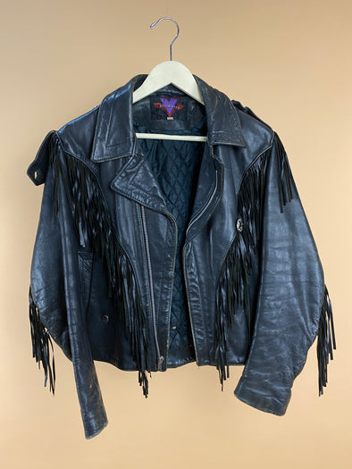 1980's Perfecto Fringed leather Biker Jacket