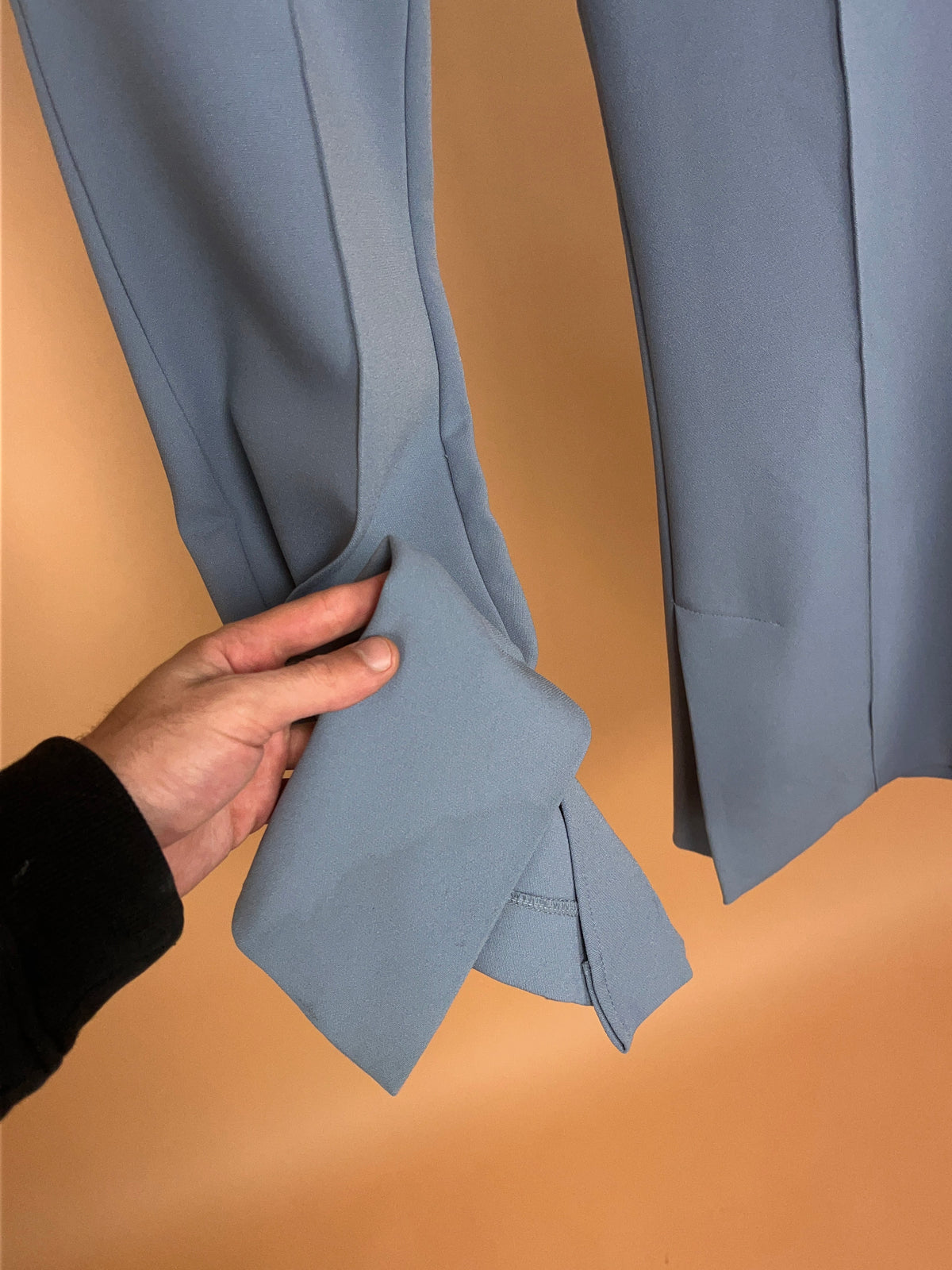 Stella McCartney Dusty Blue Flared Trouser with Slit Hem - 29"