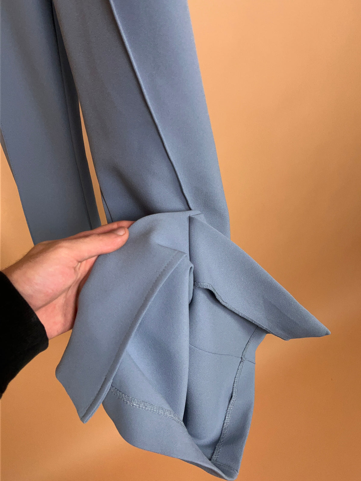 Stella McCartney Dusty Blue Flared Trouser with Slit Hem - 29"