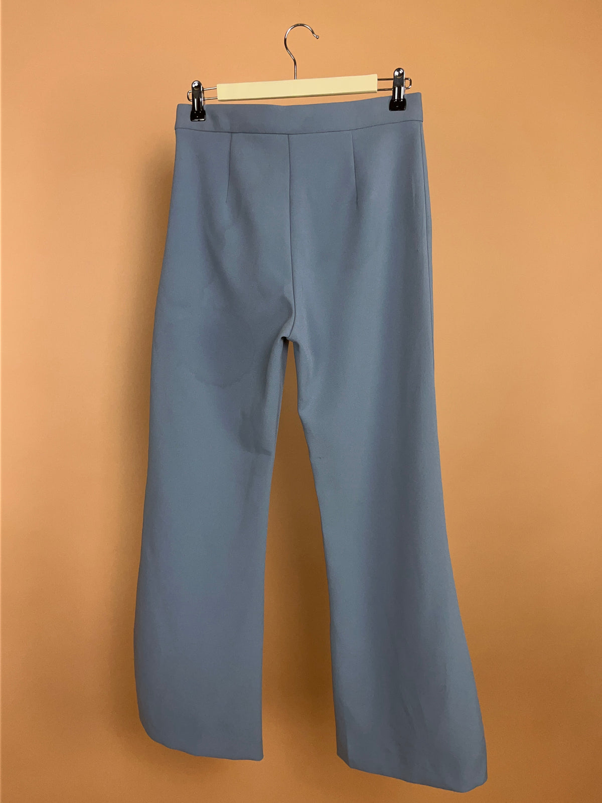 Stella McCartney Dusty Blue Flared Trouser with Slit Hem - 29"