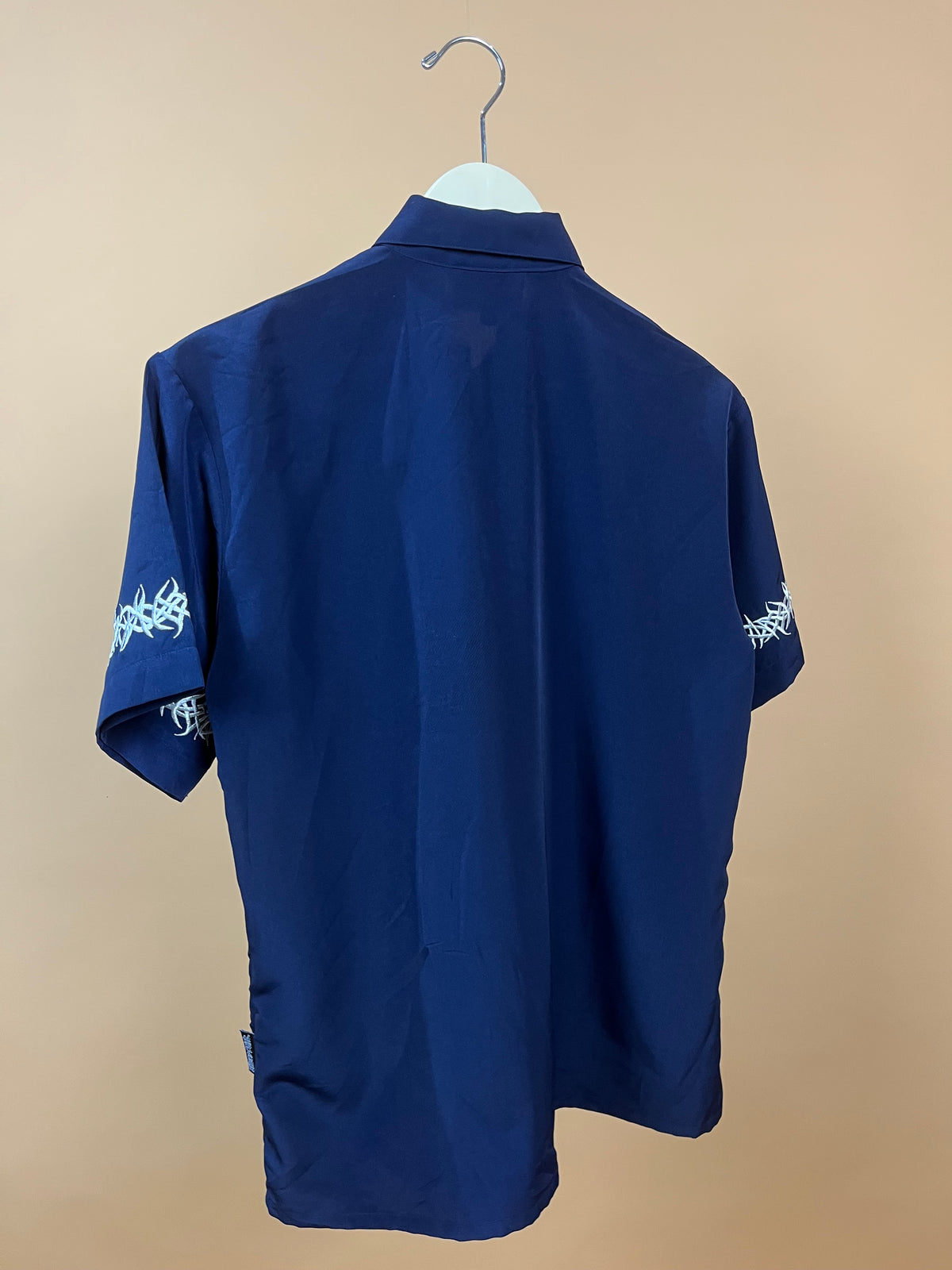 Y2K Dark Blue Neo Tribal Shirt - L