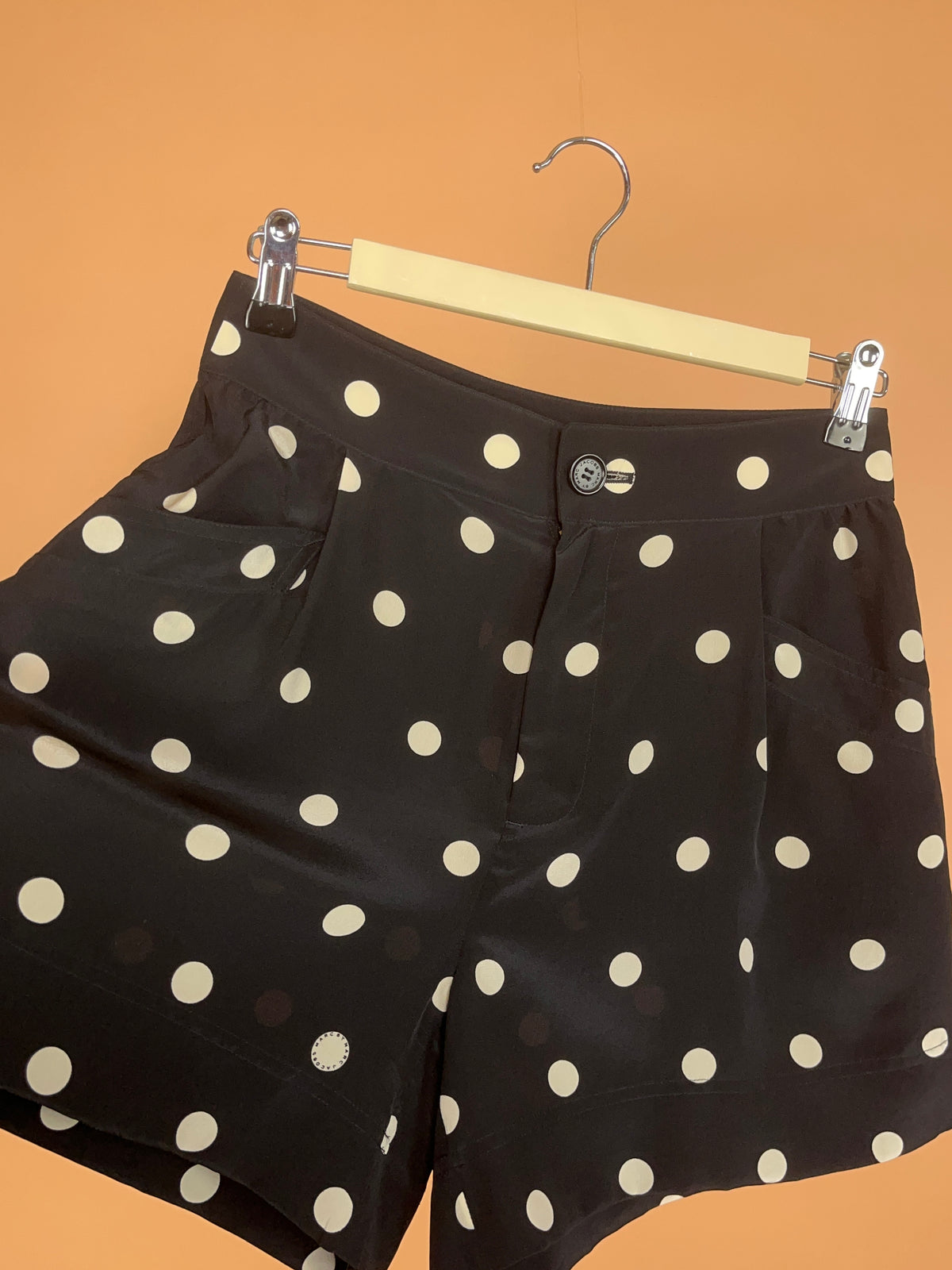 1990's Marc By Marc Jacobs Silk Polka Dot Pleated Short - 27.5"