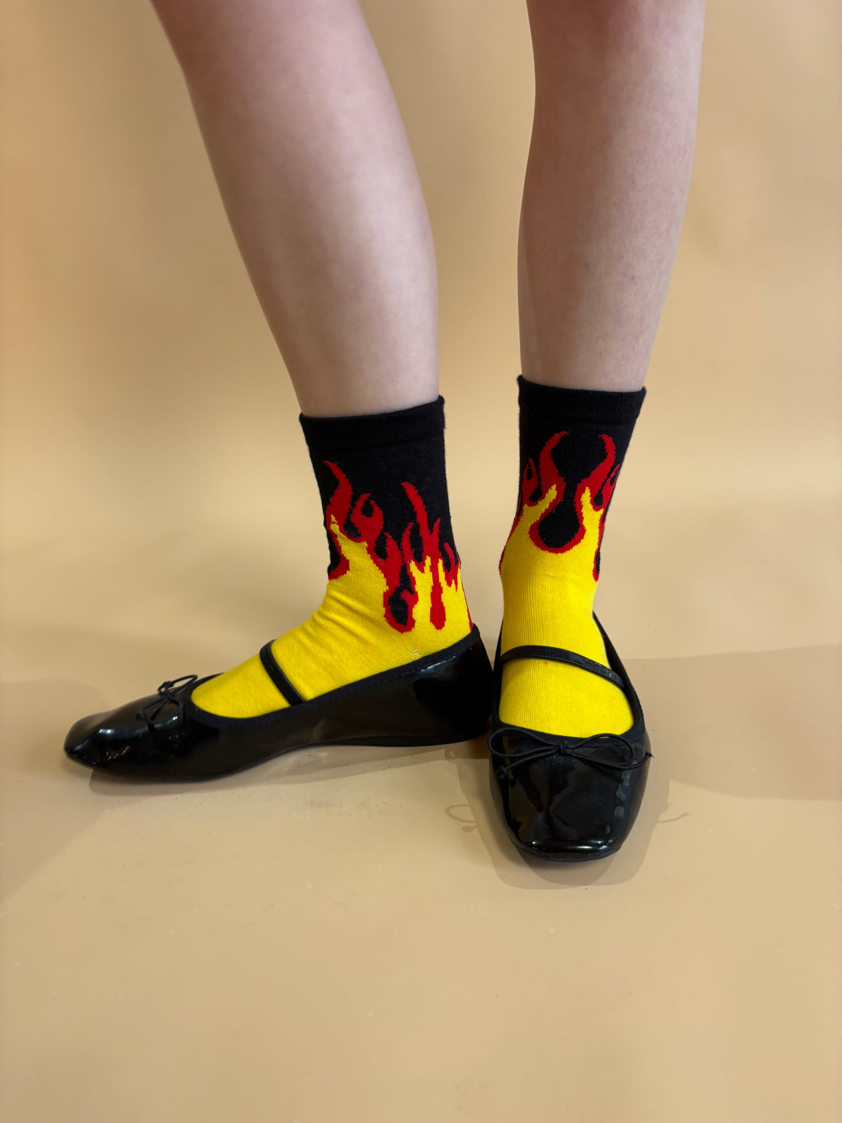 Yellow Flame Ankle Socks