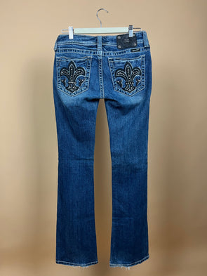 Y2K 'Miss Me' Embellished Flared Jeans