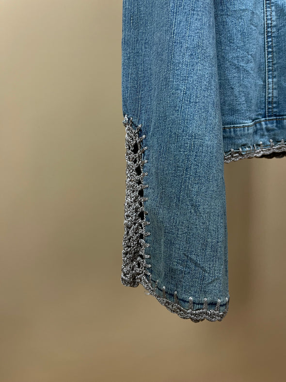 Y2K Denim Crochet Jacket