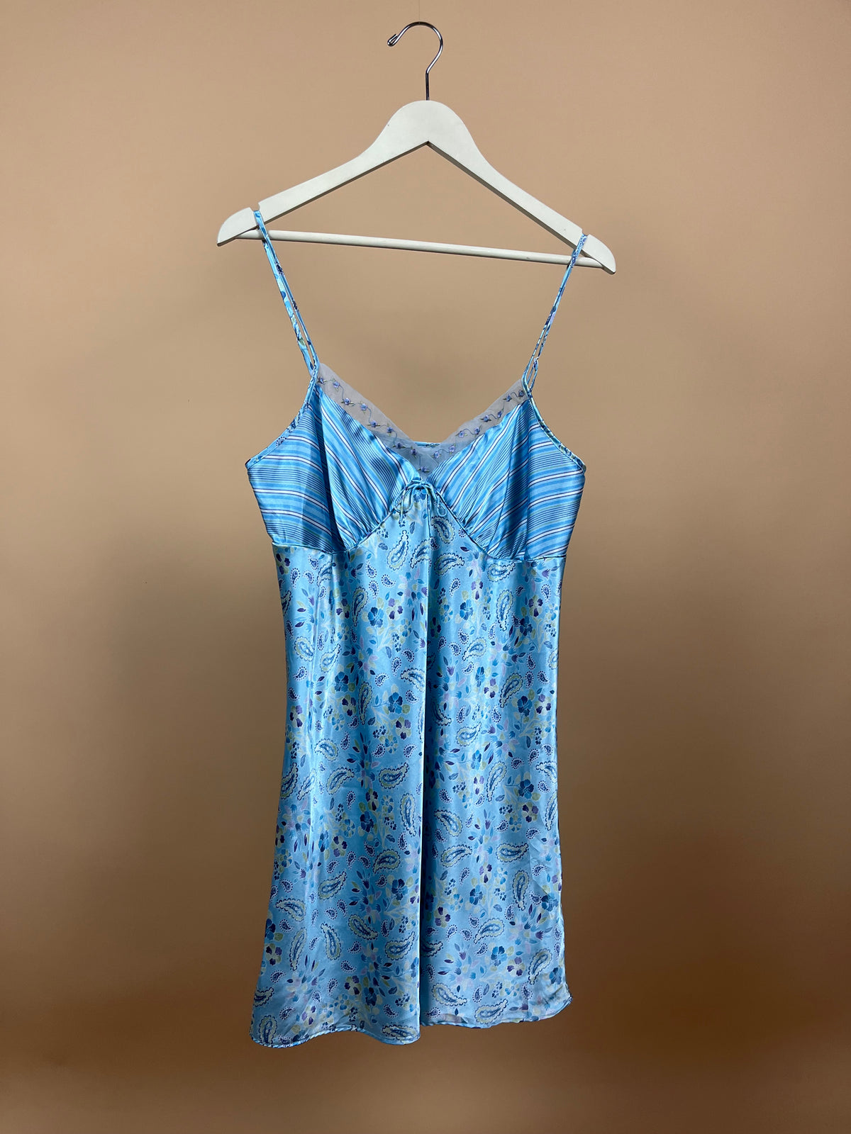 Y2K Baby Blue Paisley" Slip