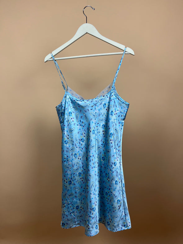Y2K Baby Blue 'Paisley" Slip