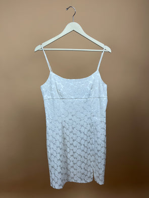 1990's White Daisy Mini Dress