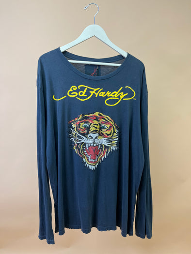 Y2K BNWT 'Ed Hardy' Diamanté Lion T-Shirt