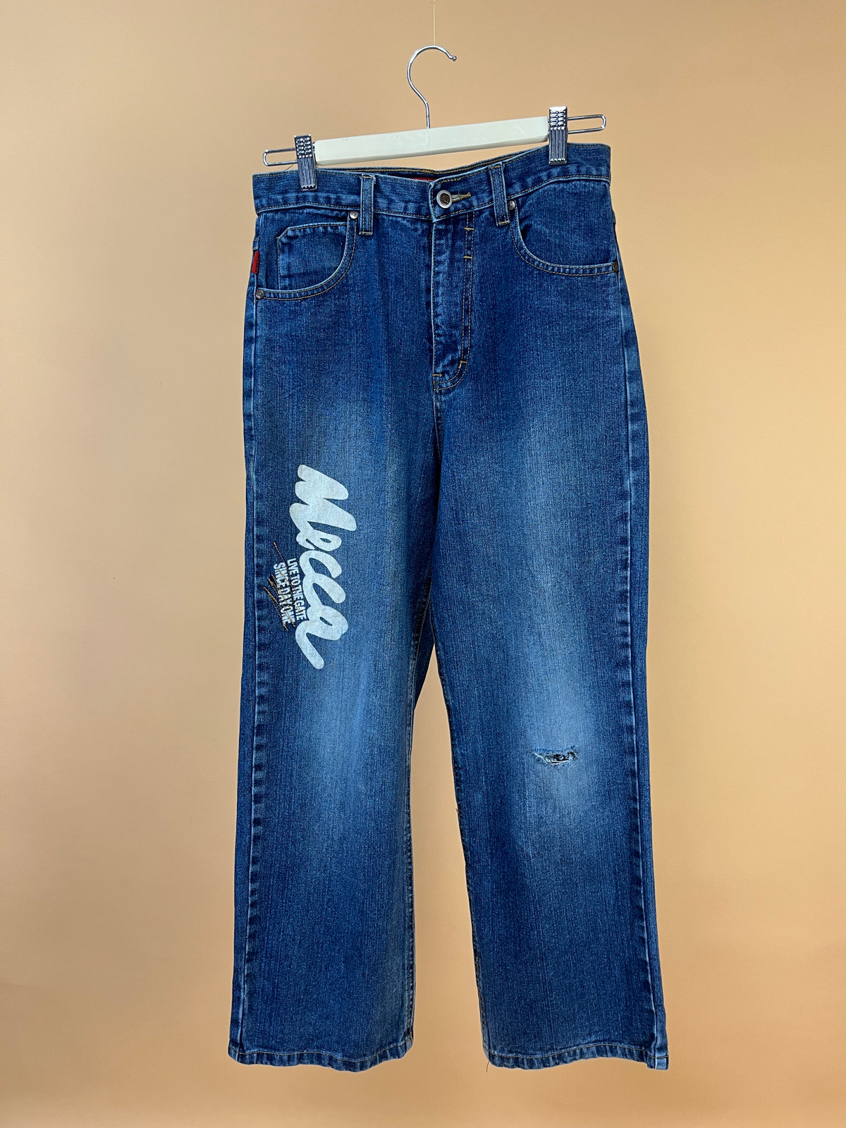 Y2K Mecca USA Spell Out Baggy Jeans