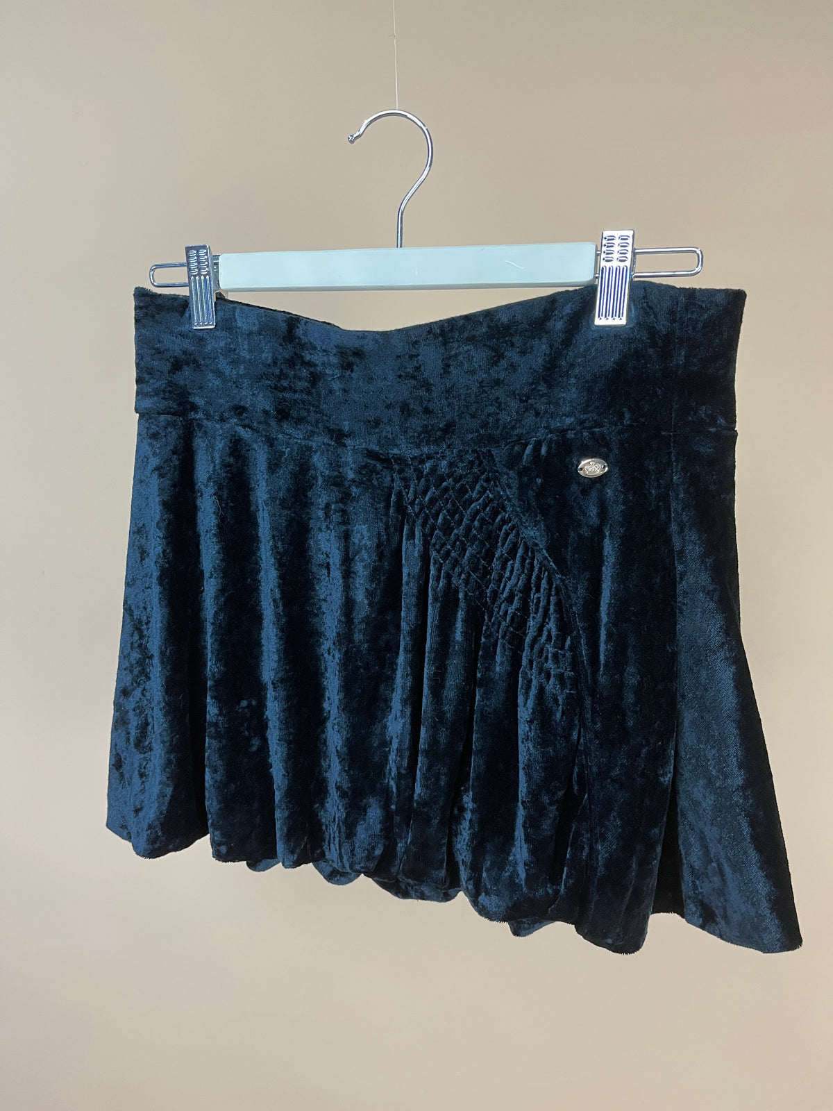 Y2K Juicy Couture Black Velvet Bubble Skirt - 10