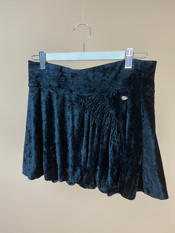 Y2K 'Juicy Couture' Black Velvet Bubble Skirt