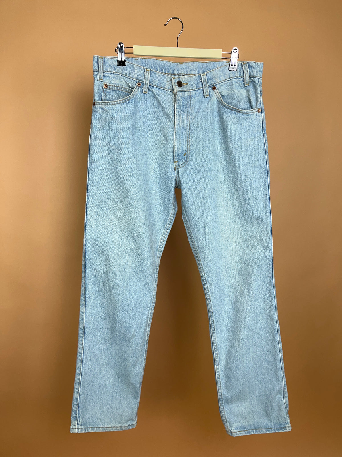 1980s Levi's Light Wash Straight Leg Denim Jeans Made in USA - 33"