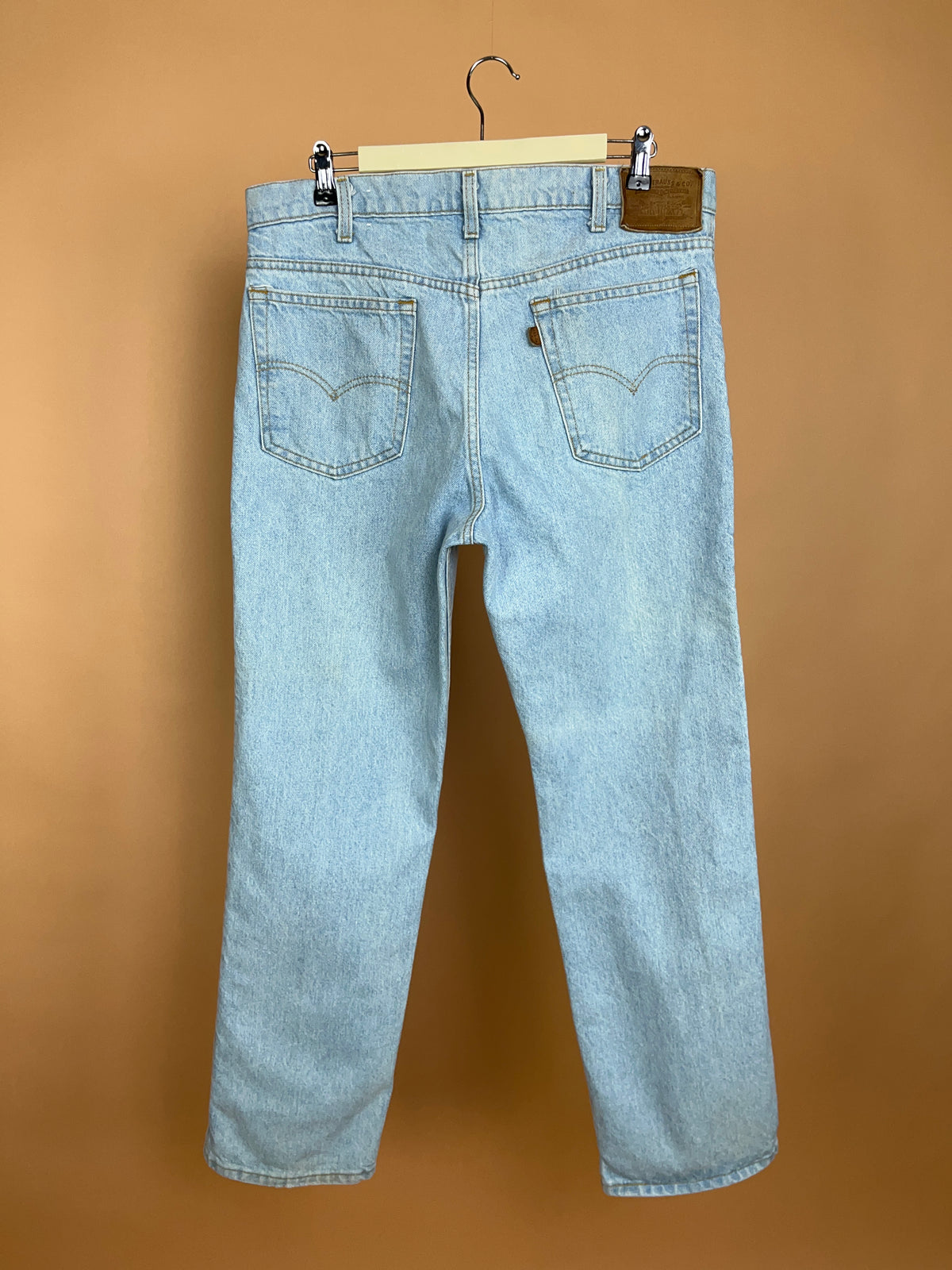 1980s Levi's Light Wash Straight Leg Denim Jeans Made in USA - 33"