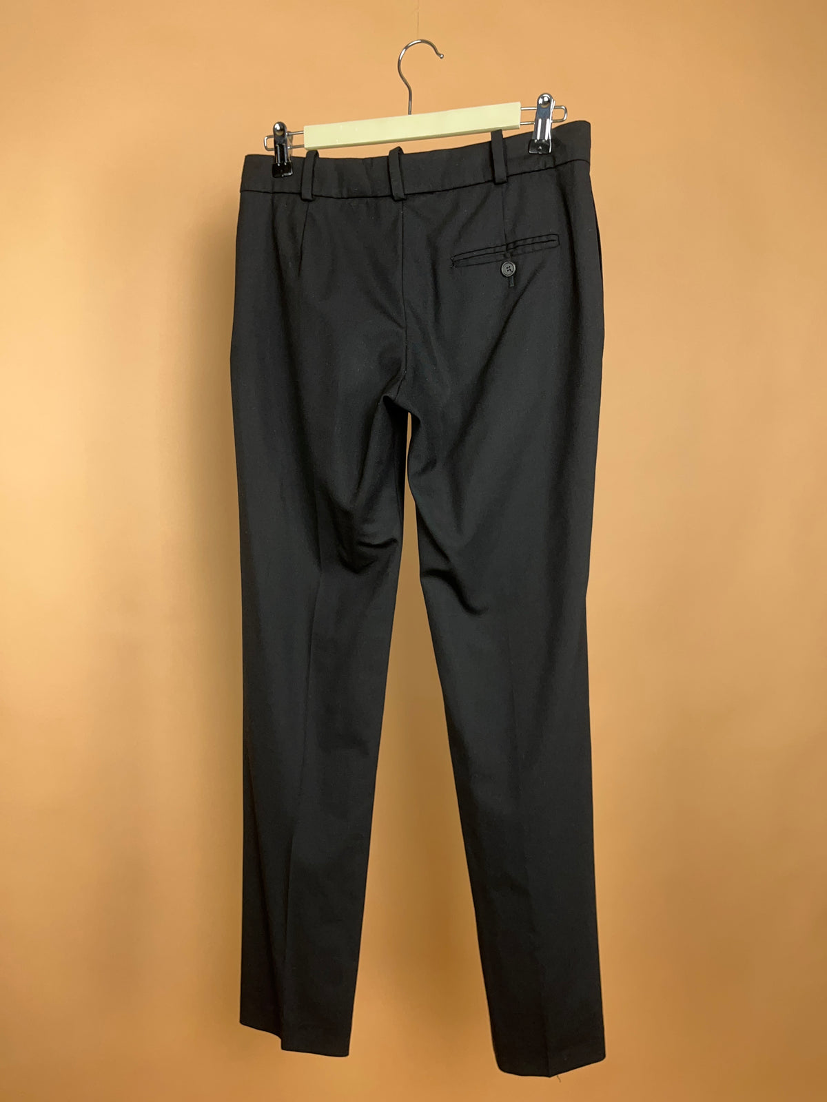 1990's Chloé Black Tailored Straight Leg Wool Trousers - 8