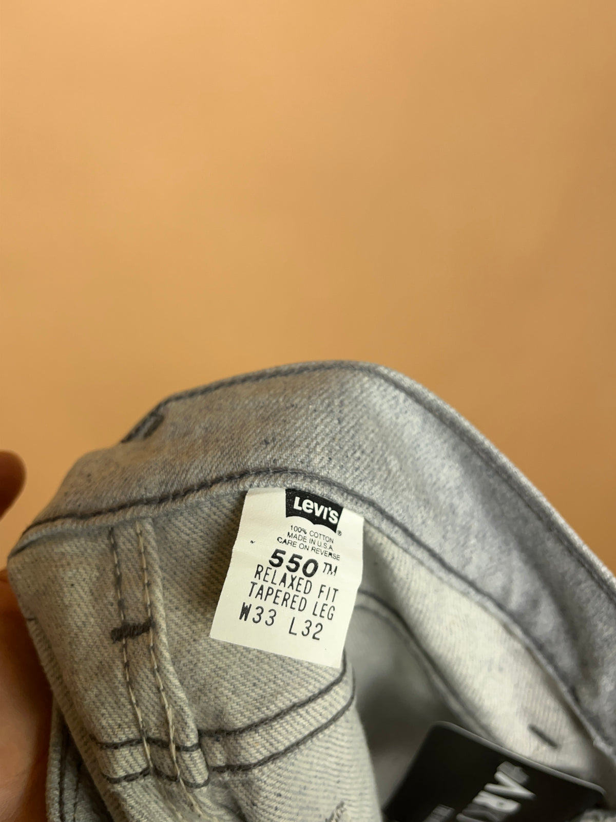 1990s Levi's 550 Made In USA Pale Grey Jeans - 32"