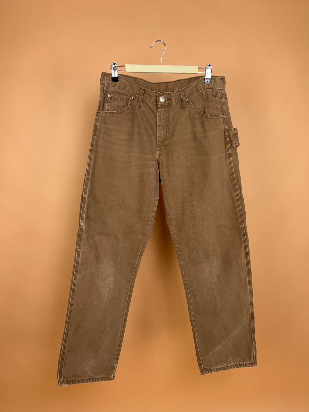 Dickies Brown Carpenter Drill Trousers - 32"