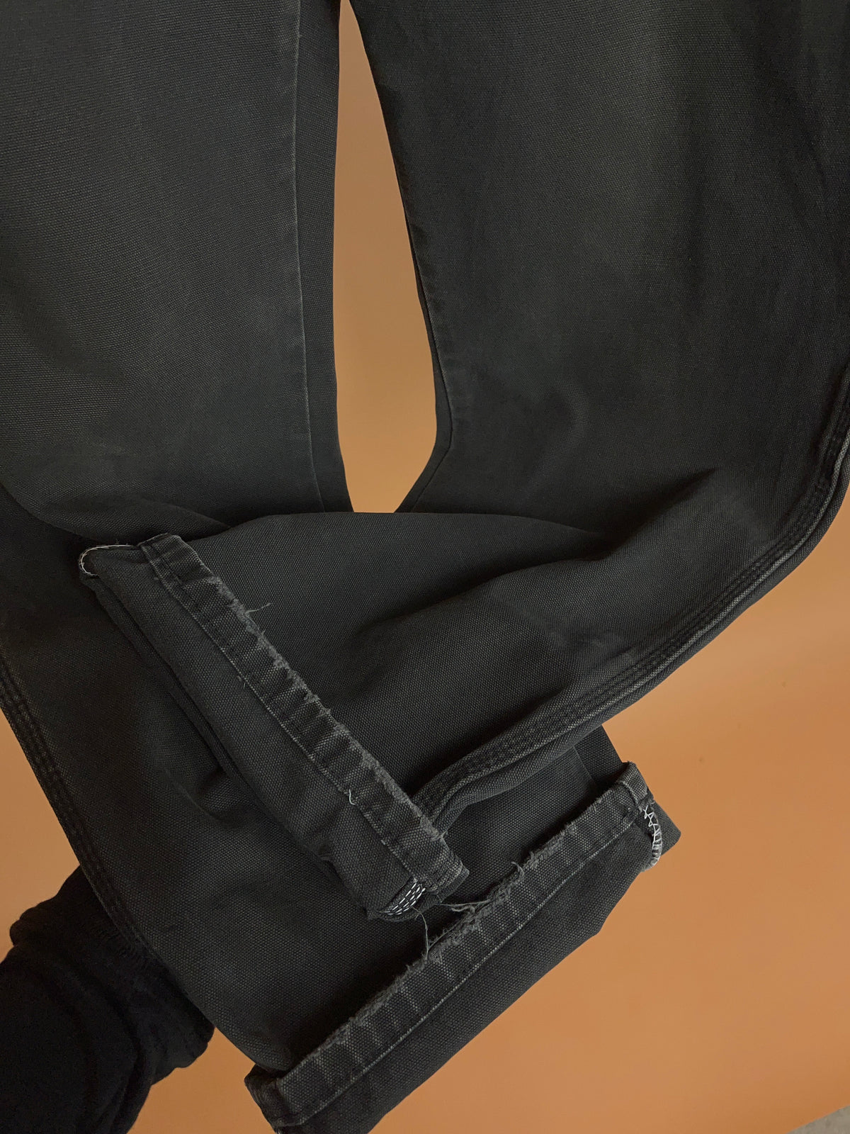 Dickies black distressed canvas carpenter jeans, straight leg — Arkive Vintage