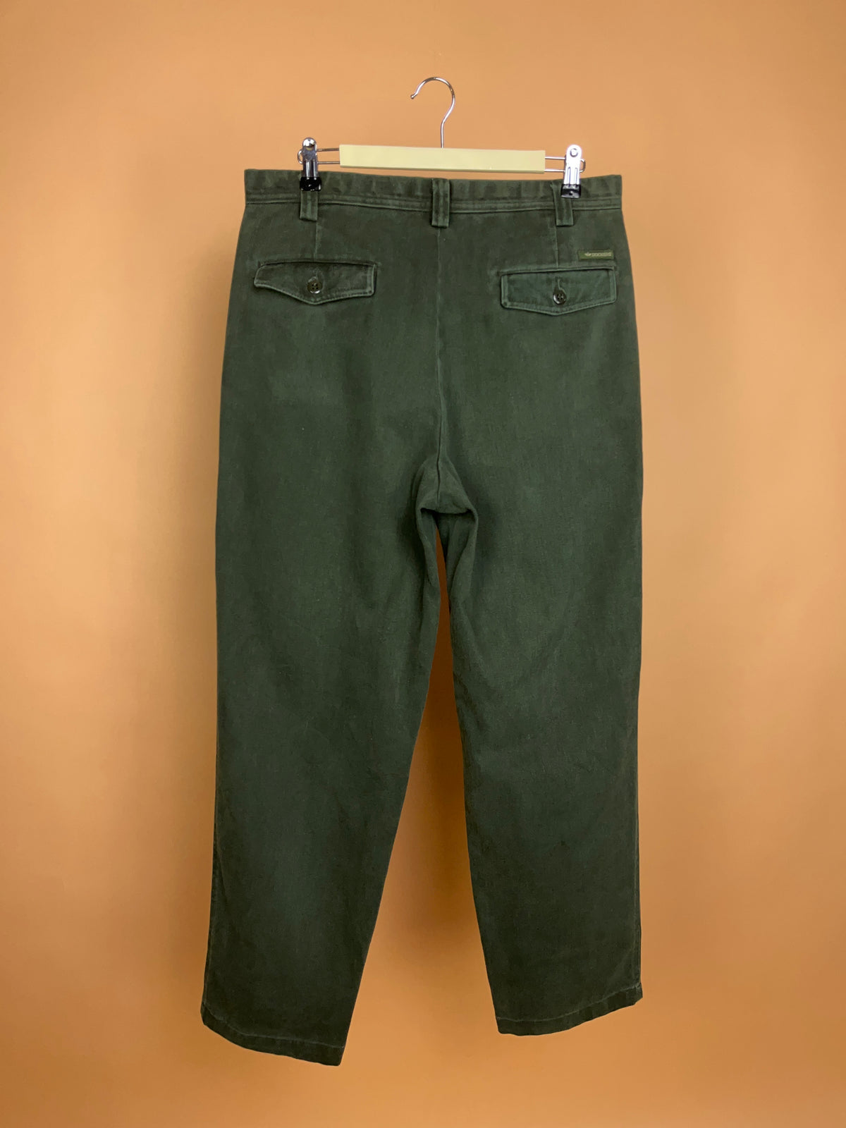 Vintage Dockers Olive Green Pleated Trousers - 34"