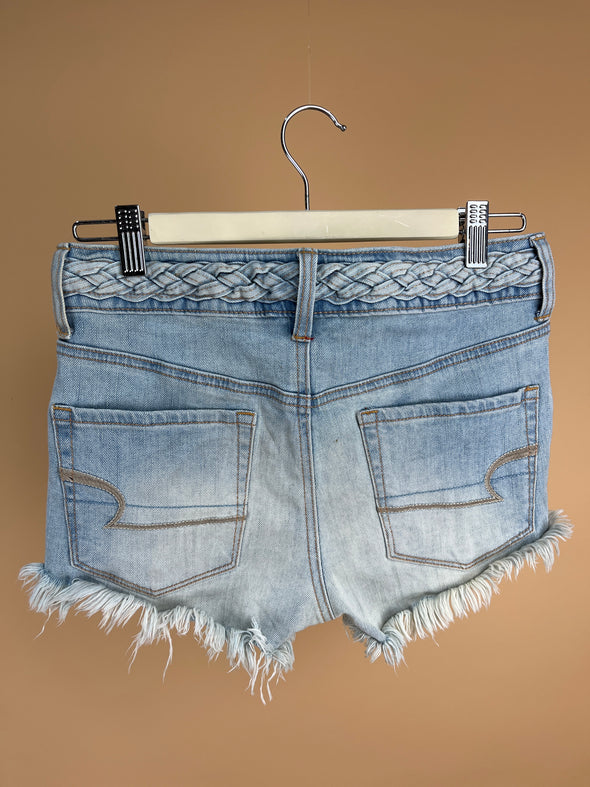 Y2K Pale Blue Denim Micro Shorts