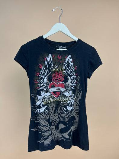 Y2K 'Ed Hardy' Rhinestone Rose T-Shirt
