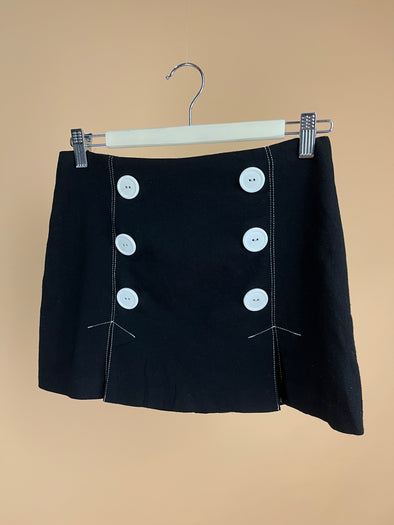 Y2K 1960's style Black Mini Skirt