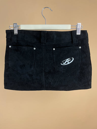 Y2K Velour Black Mini Skort