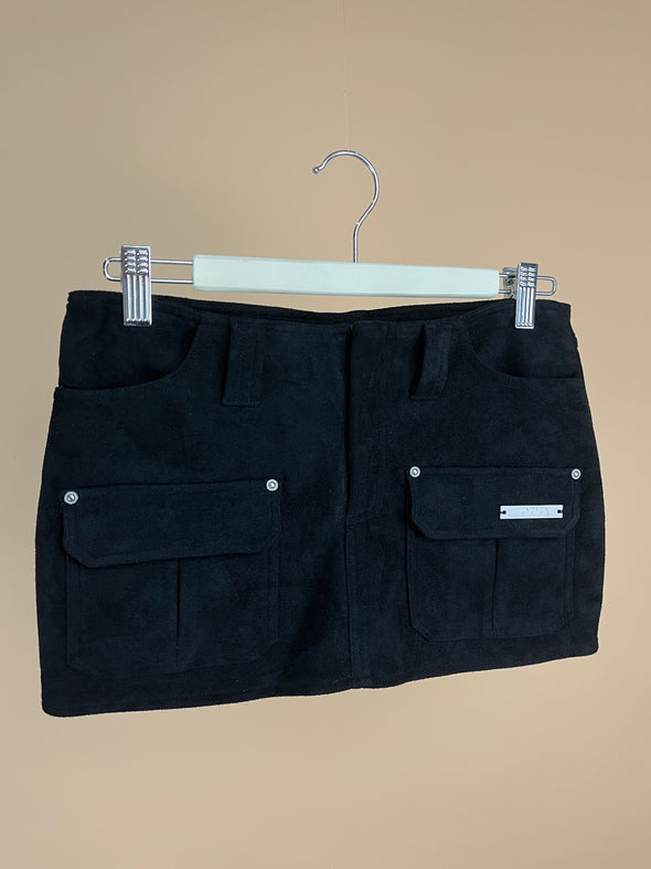 Y2K Velour Black Mini Skort