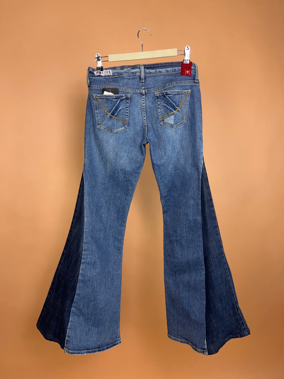 A/New Upcycled Navy Denim Flares - 31"