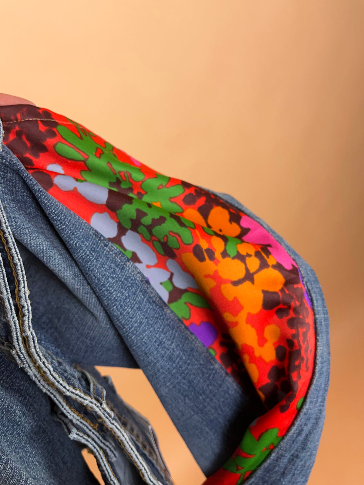 A/New Upcycled Pattern Denim Flares - 30"
