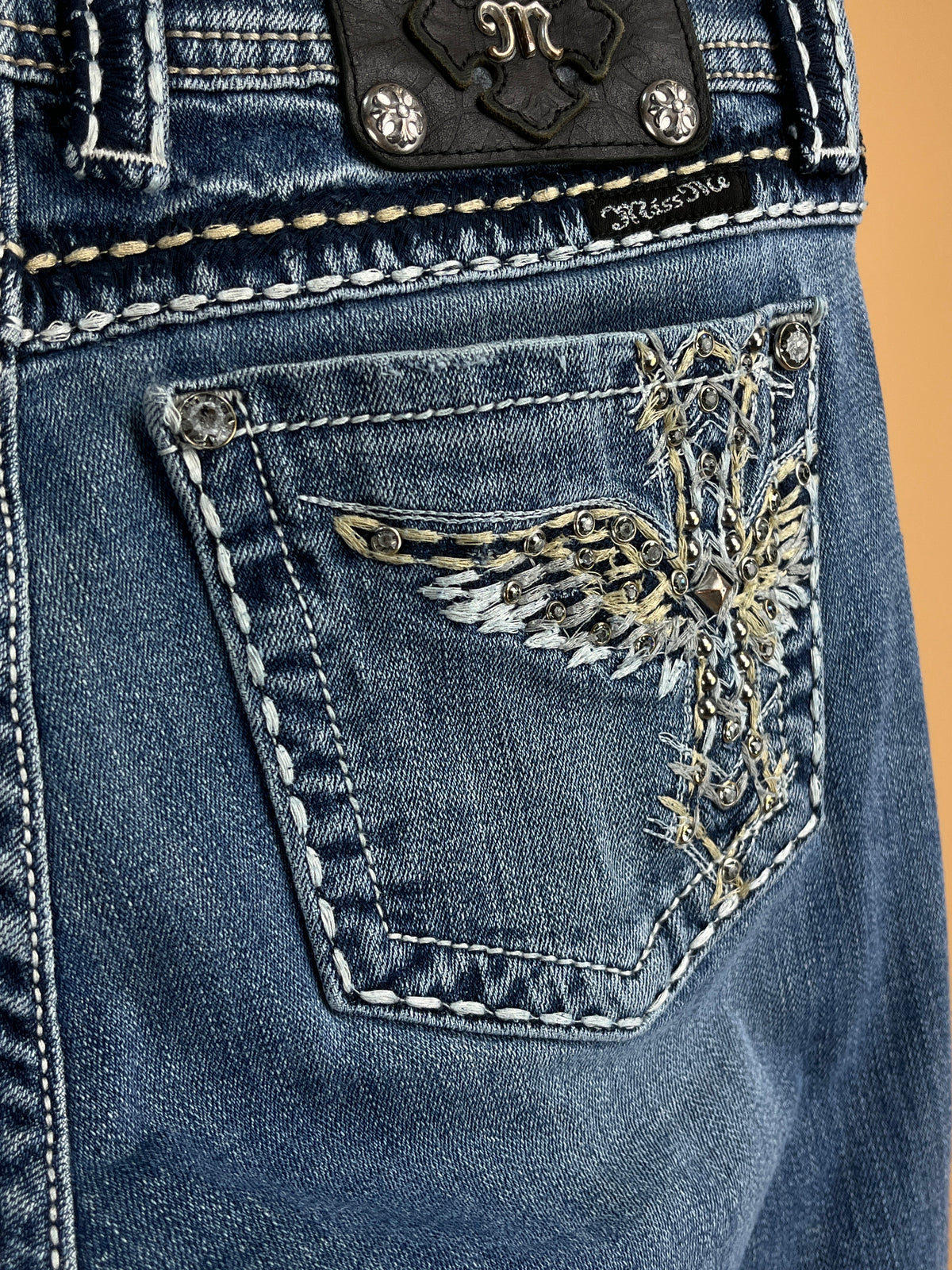 Y2K Miss Me Blue Denim Wash Bootcut Jeans