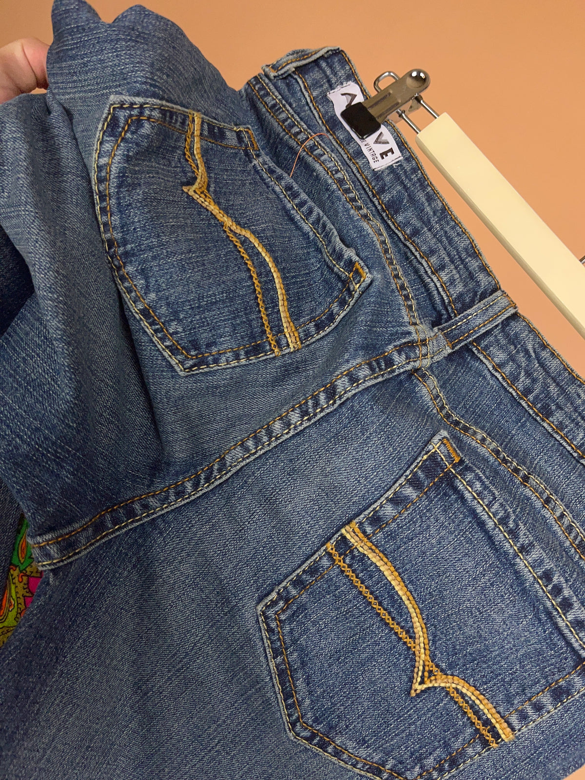 A/New Upcycled Pattern Denim Flares - 30"