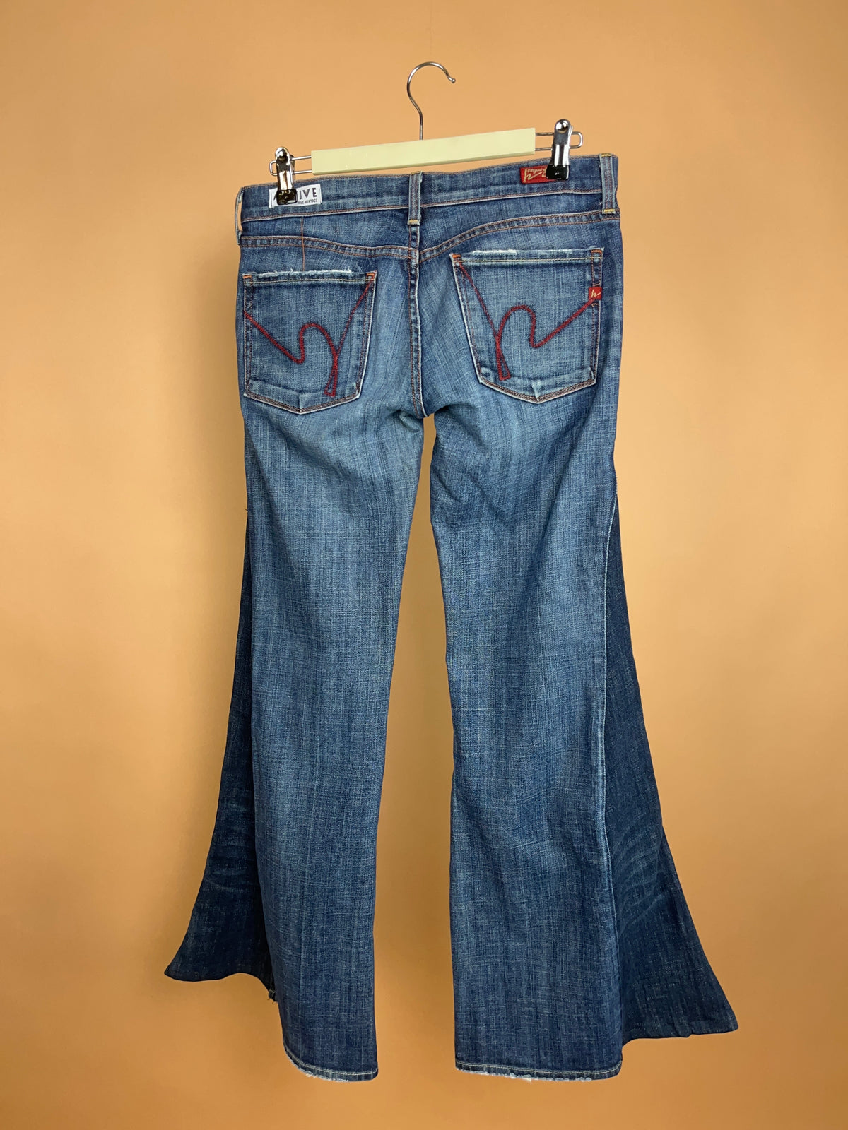 A/New Upcycled Navy Denim Flares - 31"