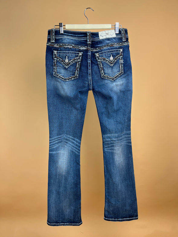 Y2K 'Miss Me' Medium Wash Distressed Jeans