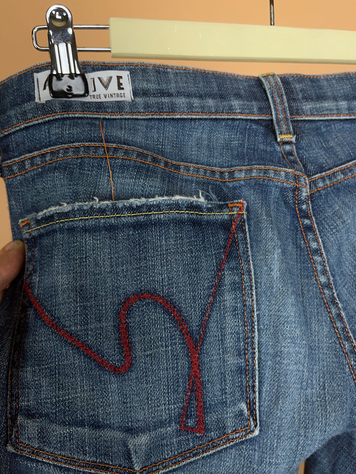 A/New Upcycled Navy Denim Flares - 31"