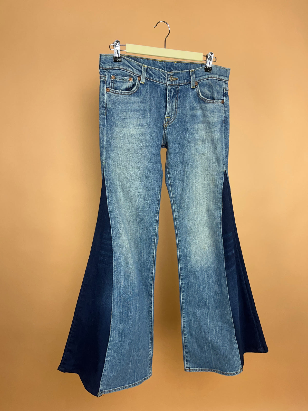 A/new Upcycled Navy Denim Flares - 31"